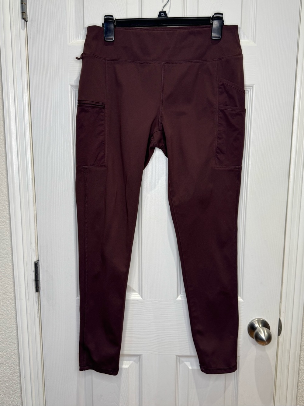 Carhartt Fitted Women's Medium Cargo Stretch Leggings Burgundy Red Brown
